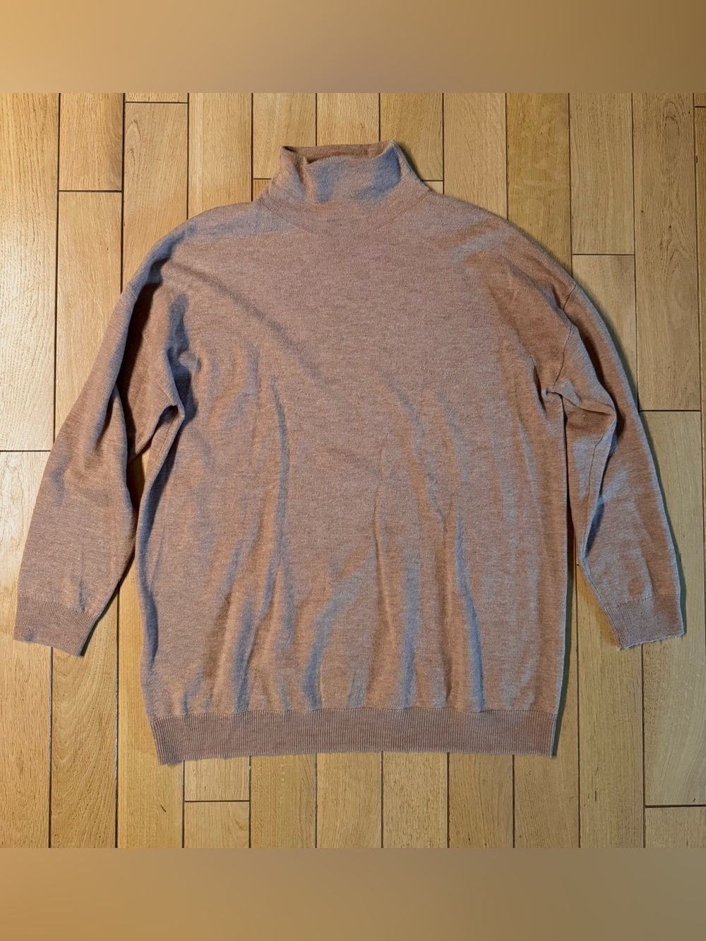 Mango 100% Wool Oversized Mock Neck Sweater
